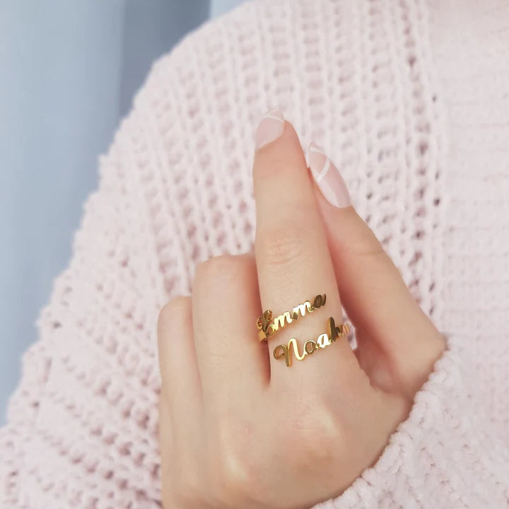 Two Souls Adjustable Name Ring