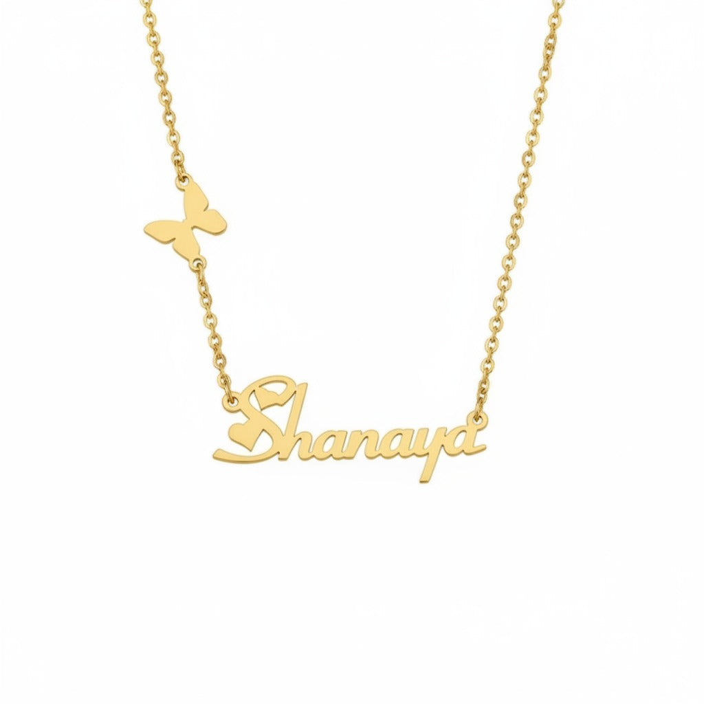 Fluttered Charm Name Necklace