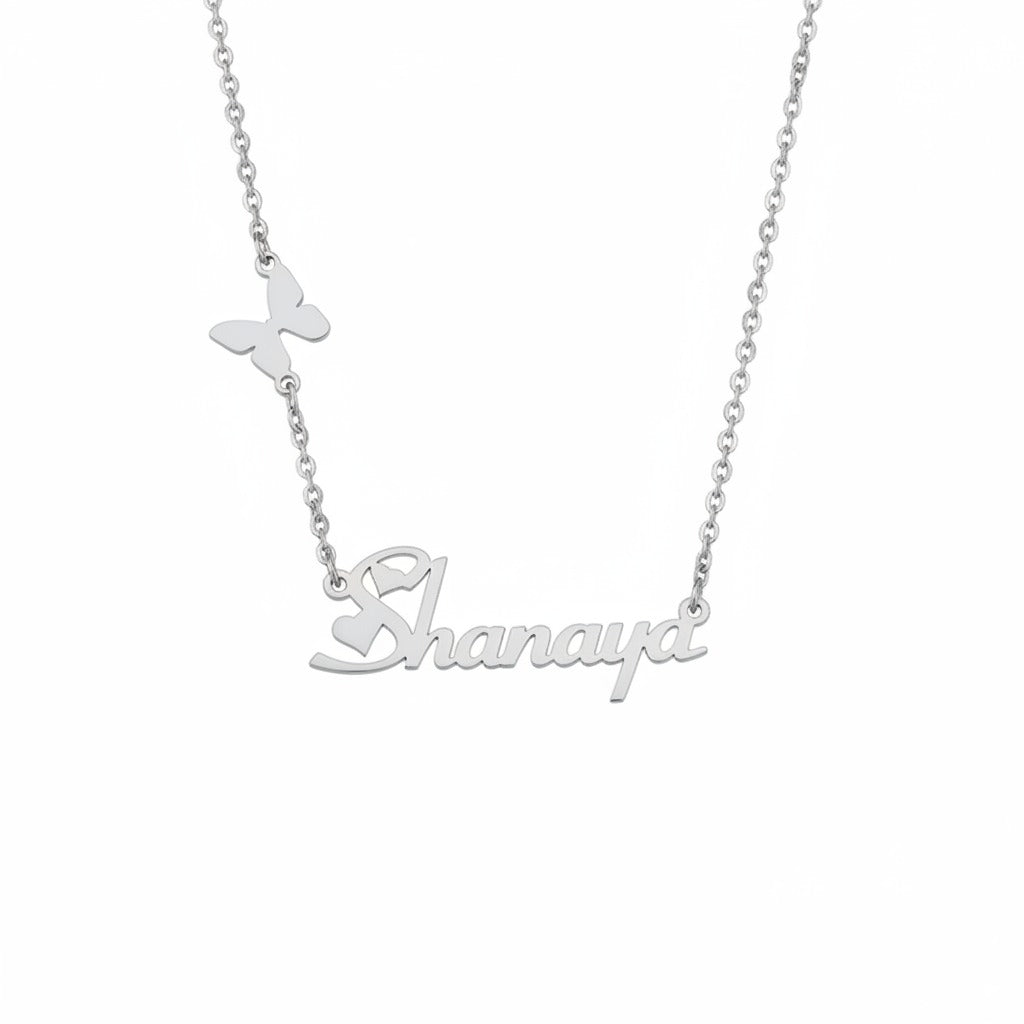 Fluttered Charm Name Necklace