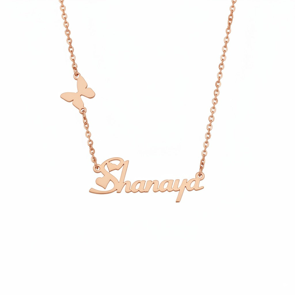 Fluttered Charm Name Necklace