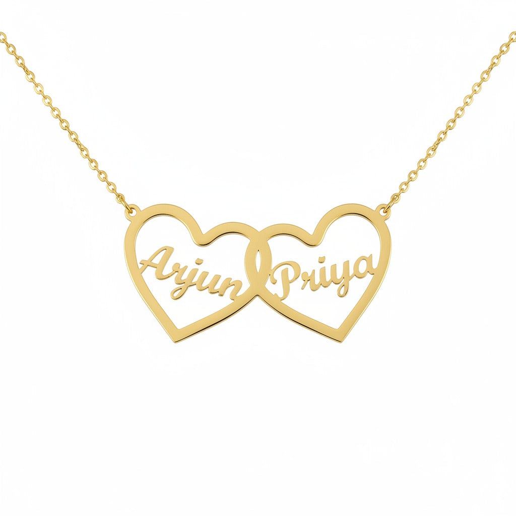 Hearts Entwined Name Necklace