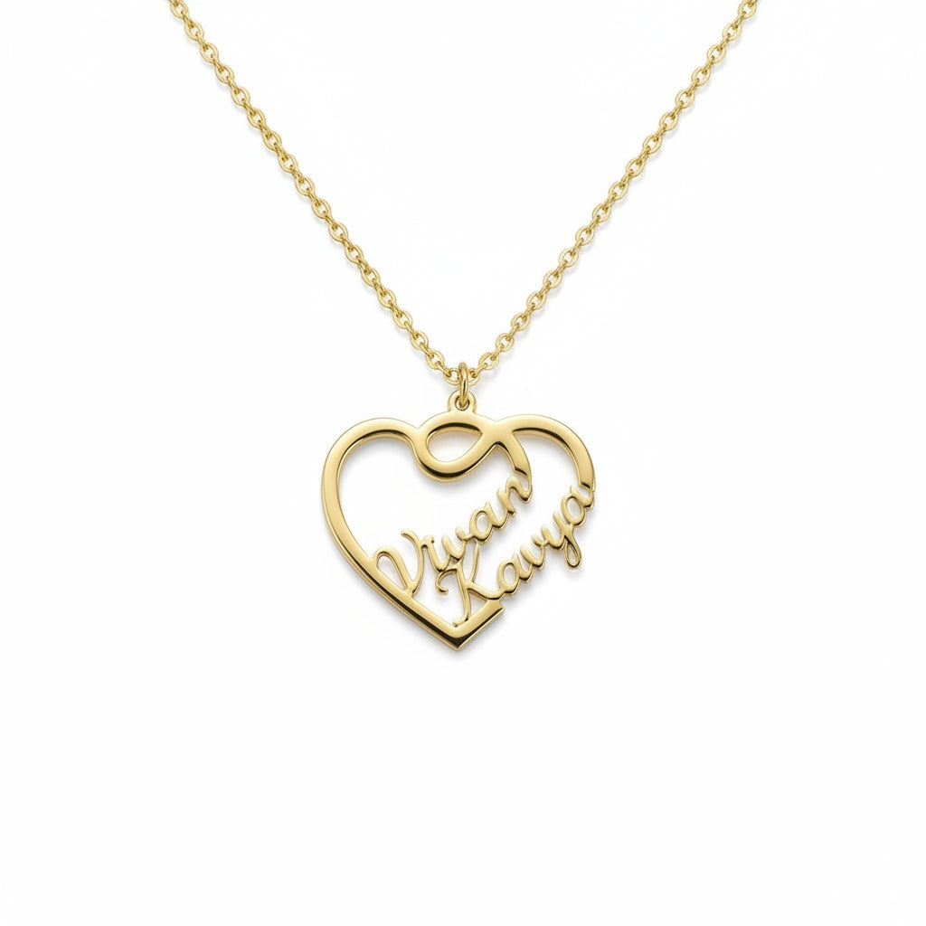 Double Bond Heart Necklace