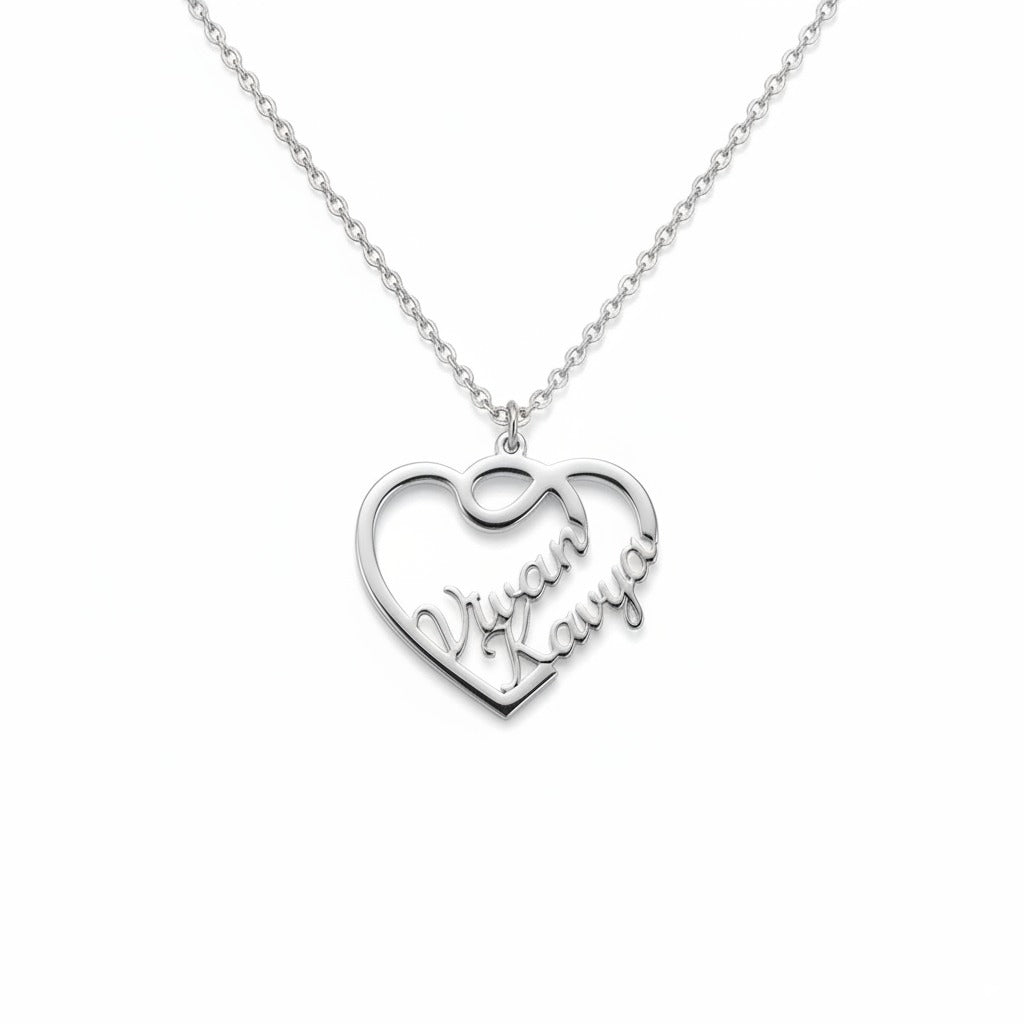 Double Bond Heart Necklace