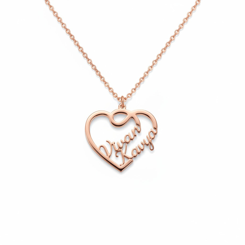 Double Bond Heart Necklace