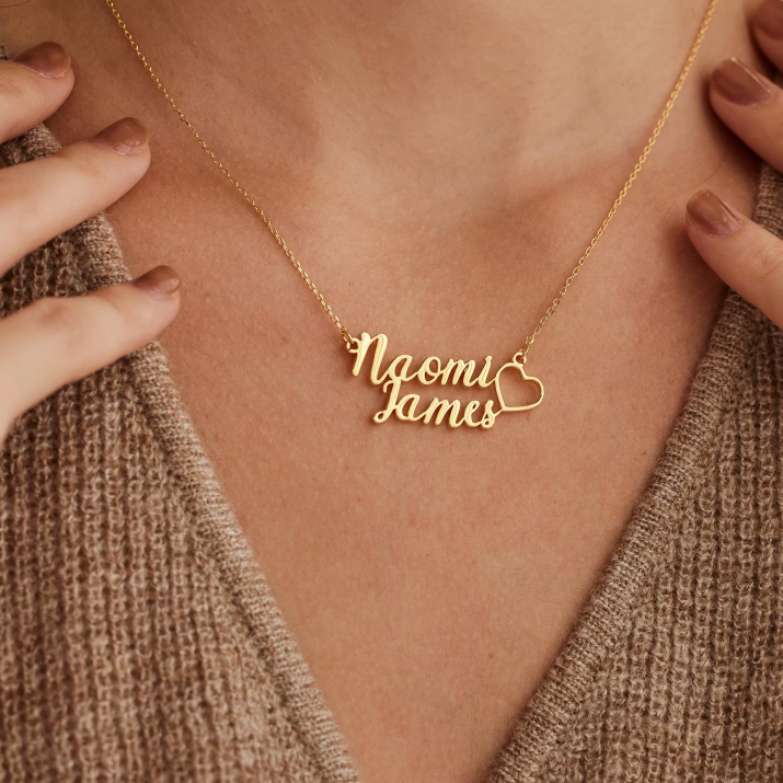 Tied Hearts Dual Name Pendant