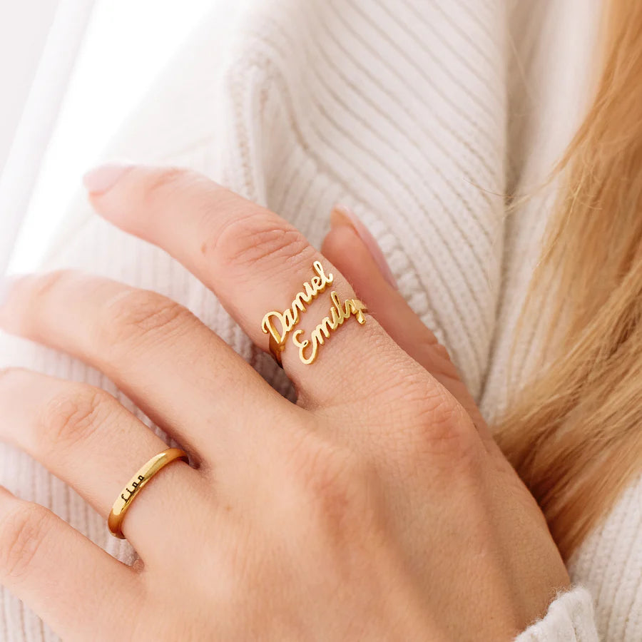 Two Souls Adjustable Name Ring