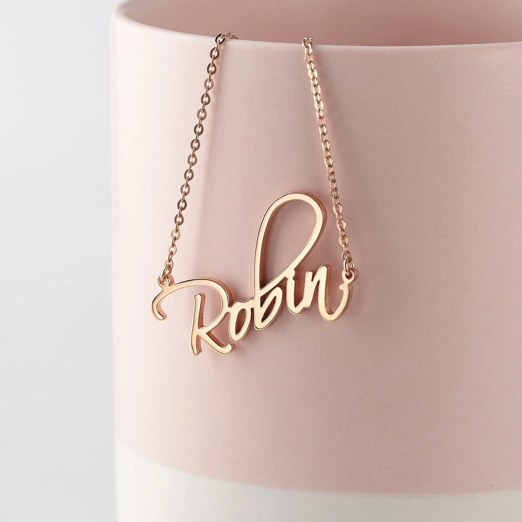 Whimsical Swirl Name Necklace