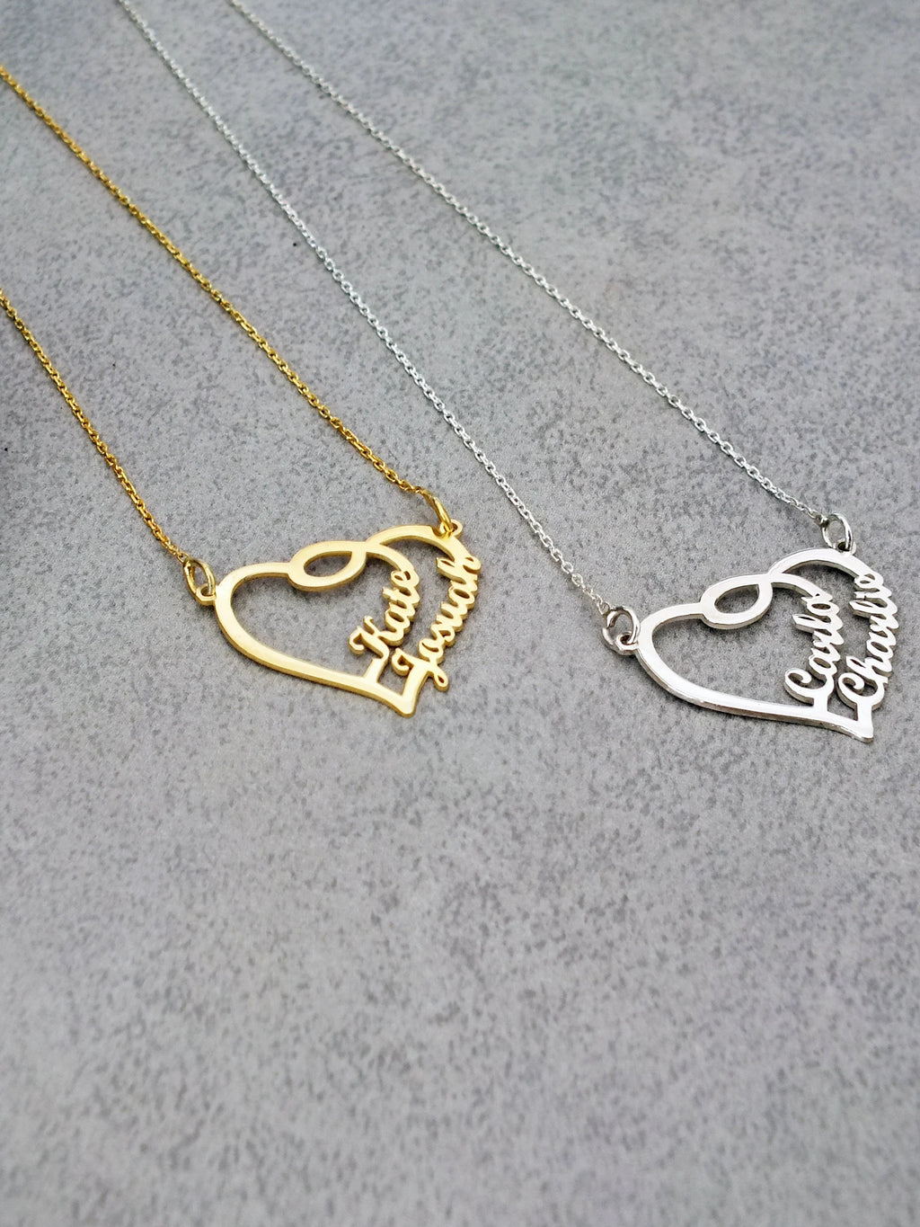 Double Bond Heart Necklace