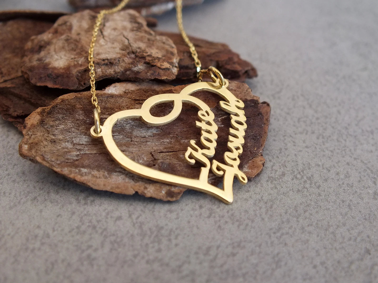 Double Bond Heart Necklace