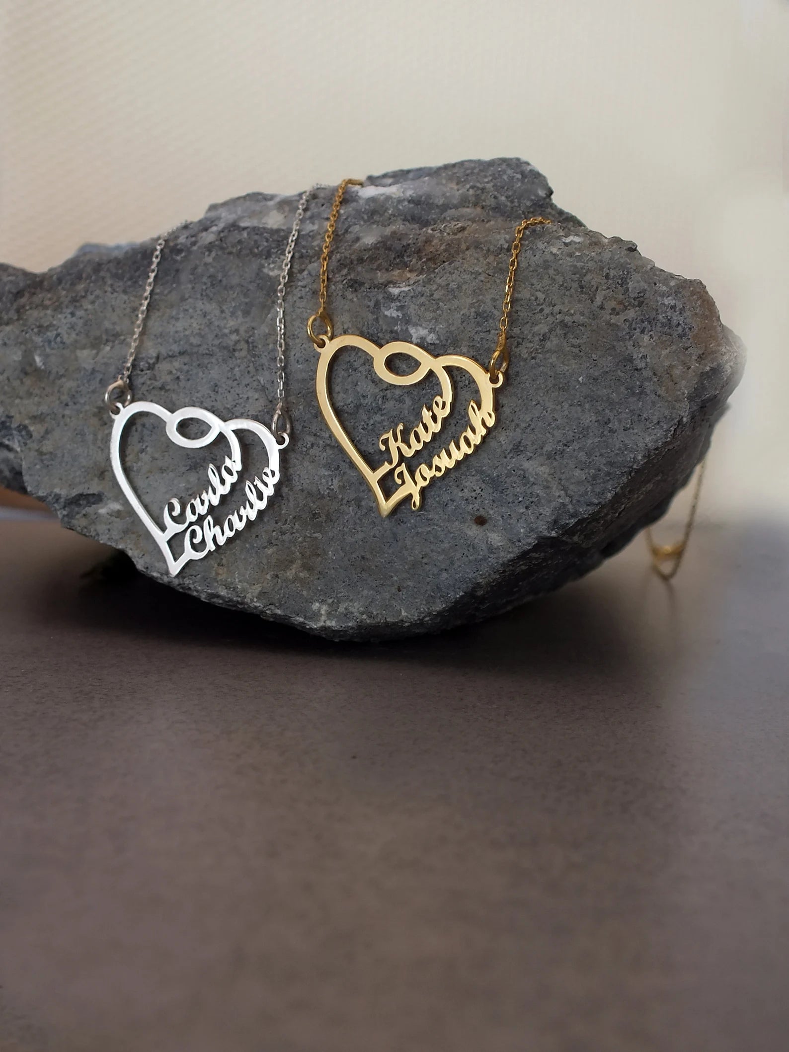 Double Bond Heart Necklace