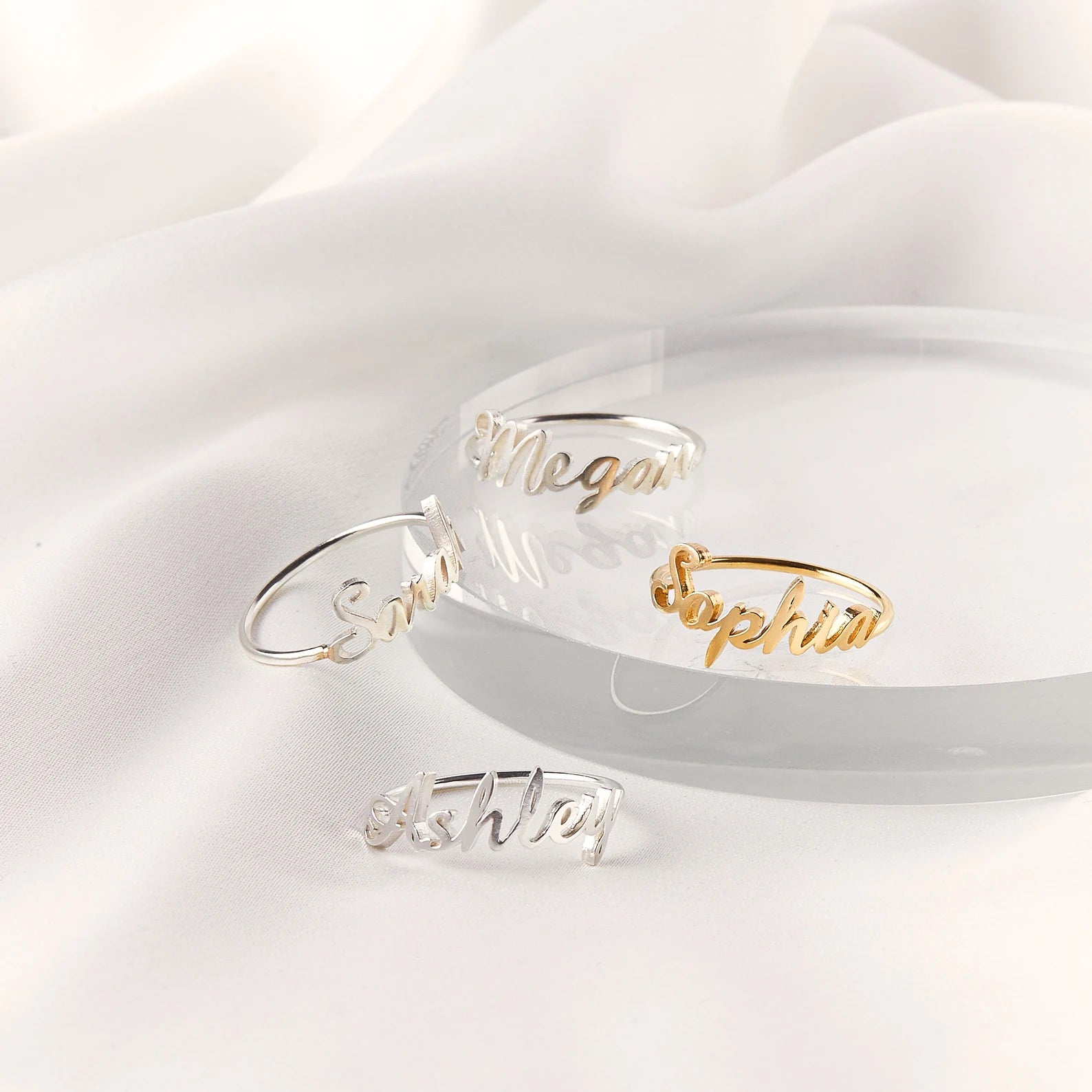 Cursive Charm Name Ring