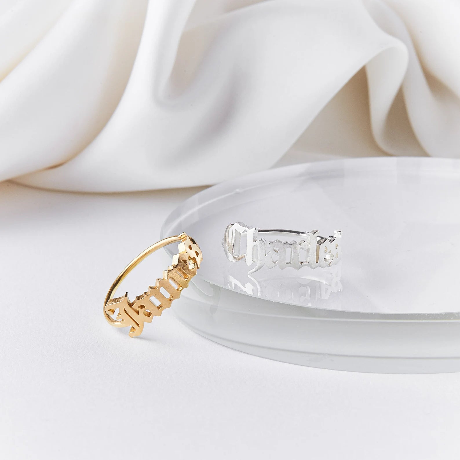 Old English Bold Name Ring