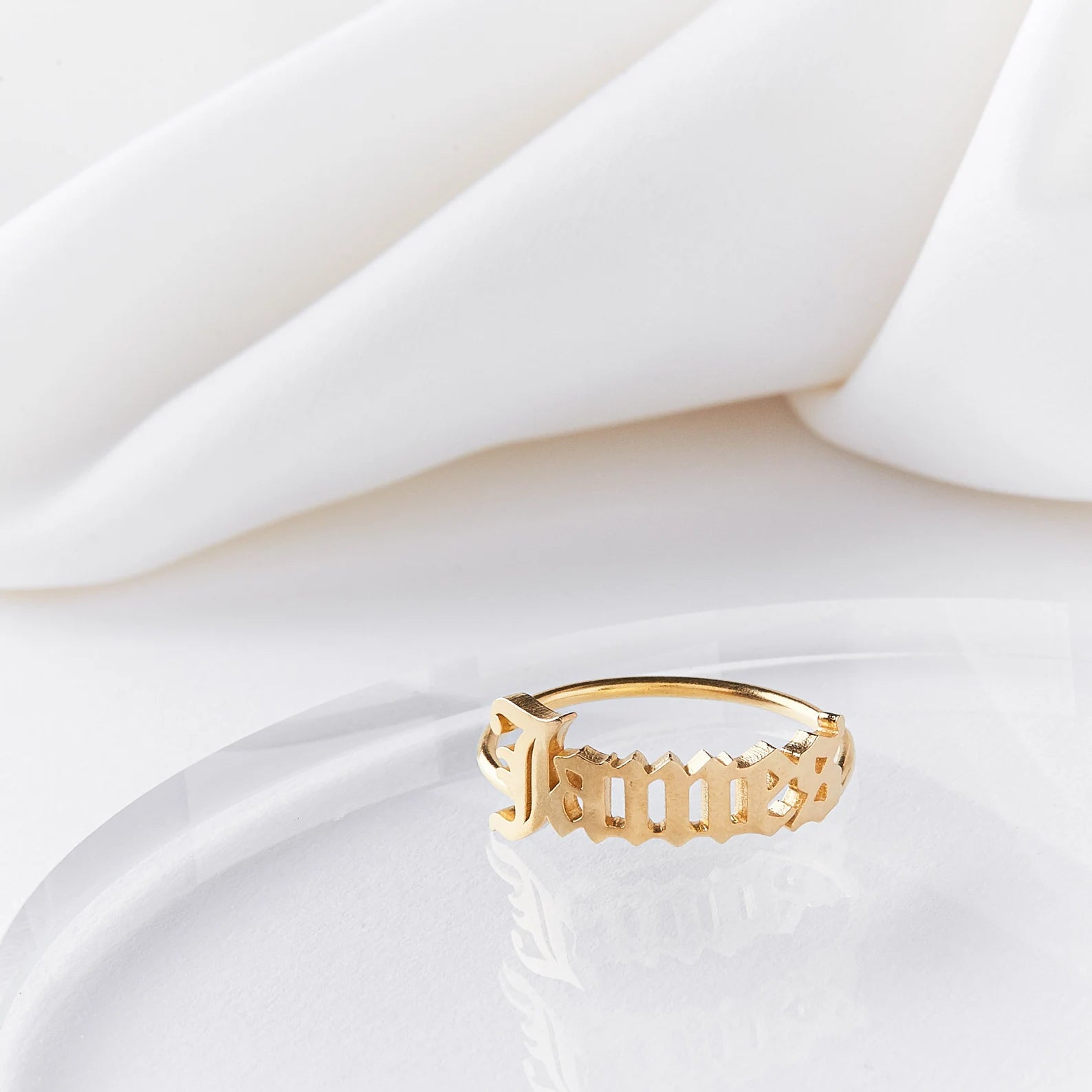 Old English Bold Name Ring