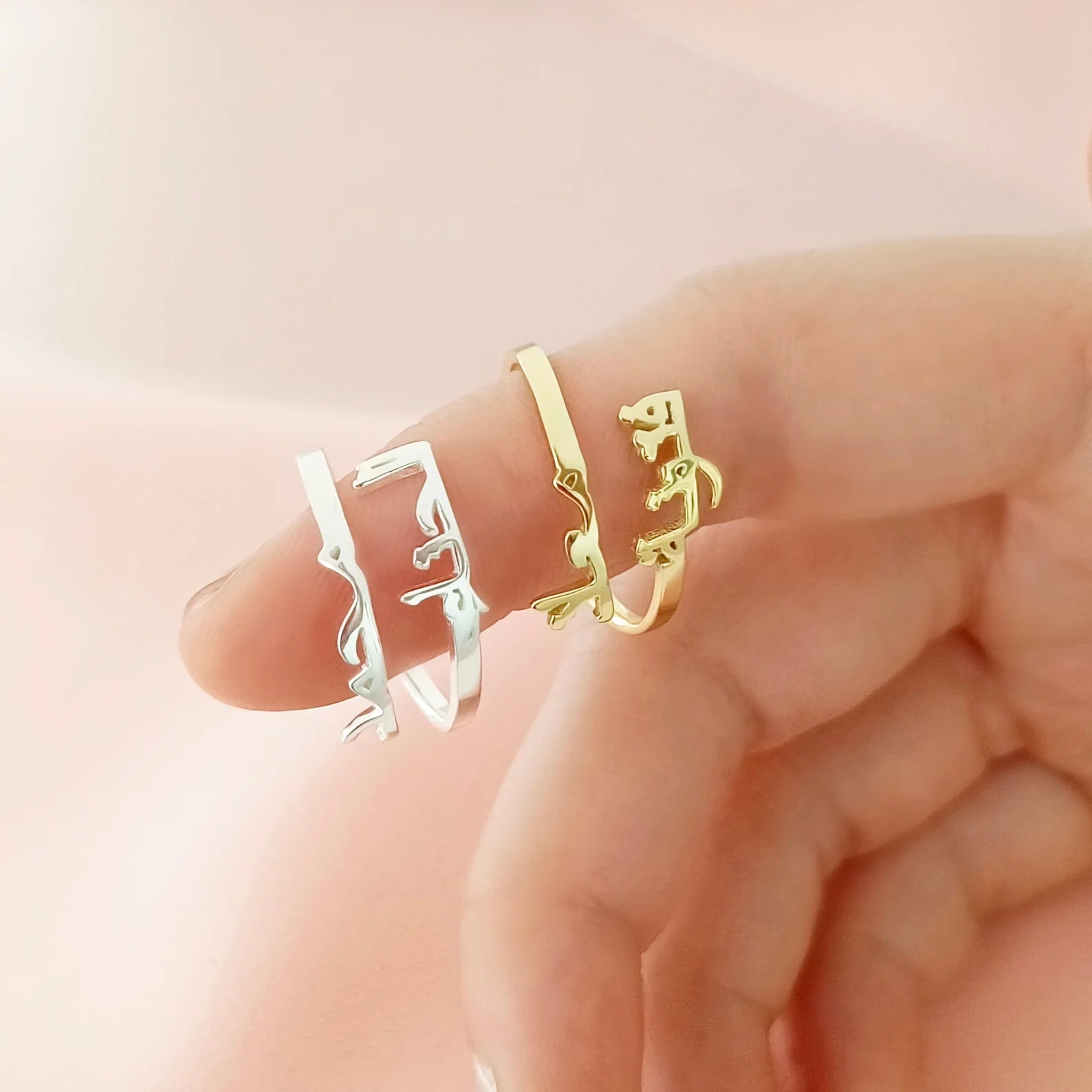 Arabic Twin Name Ring