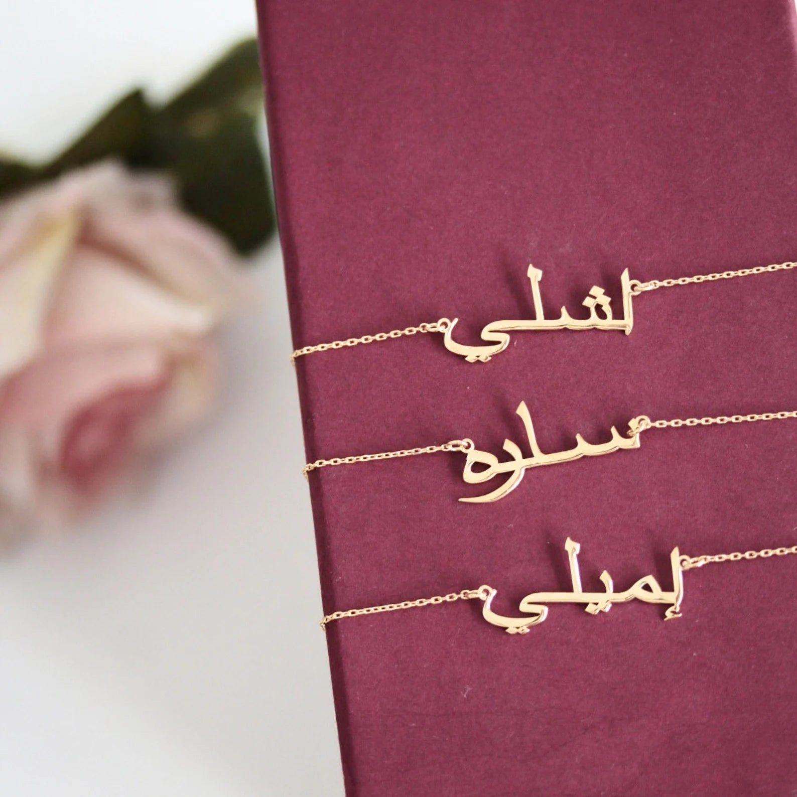 Minimal Arabic Script Necklace