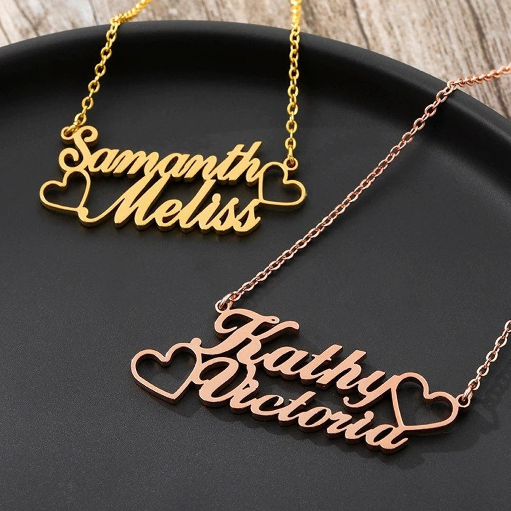 Tied Hearts Dual Name Pendant