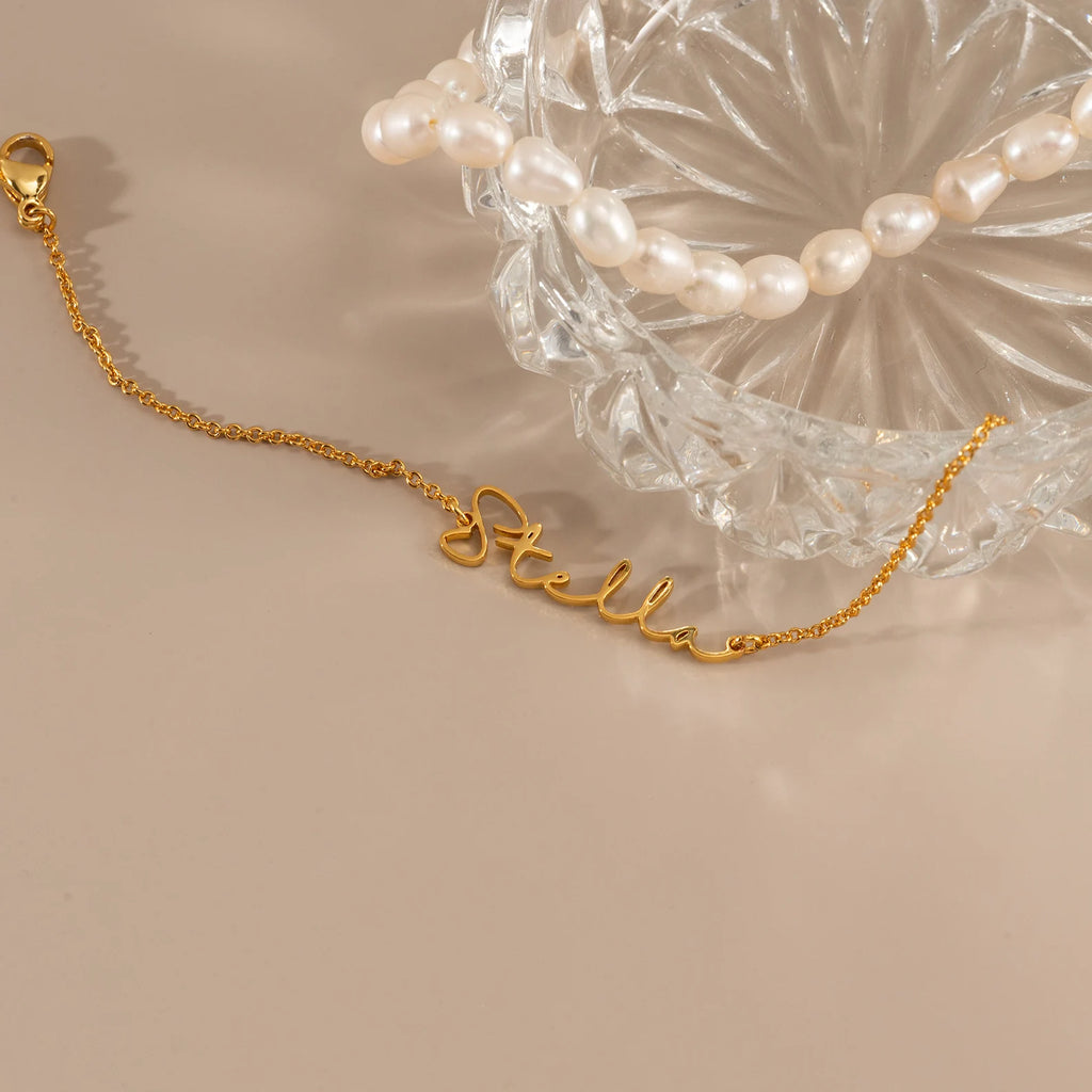 Dainty Script Name Bracelet
