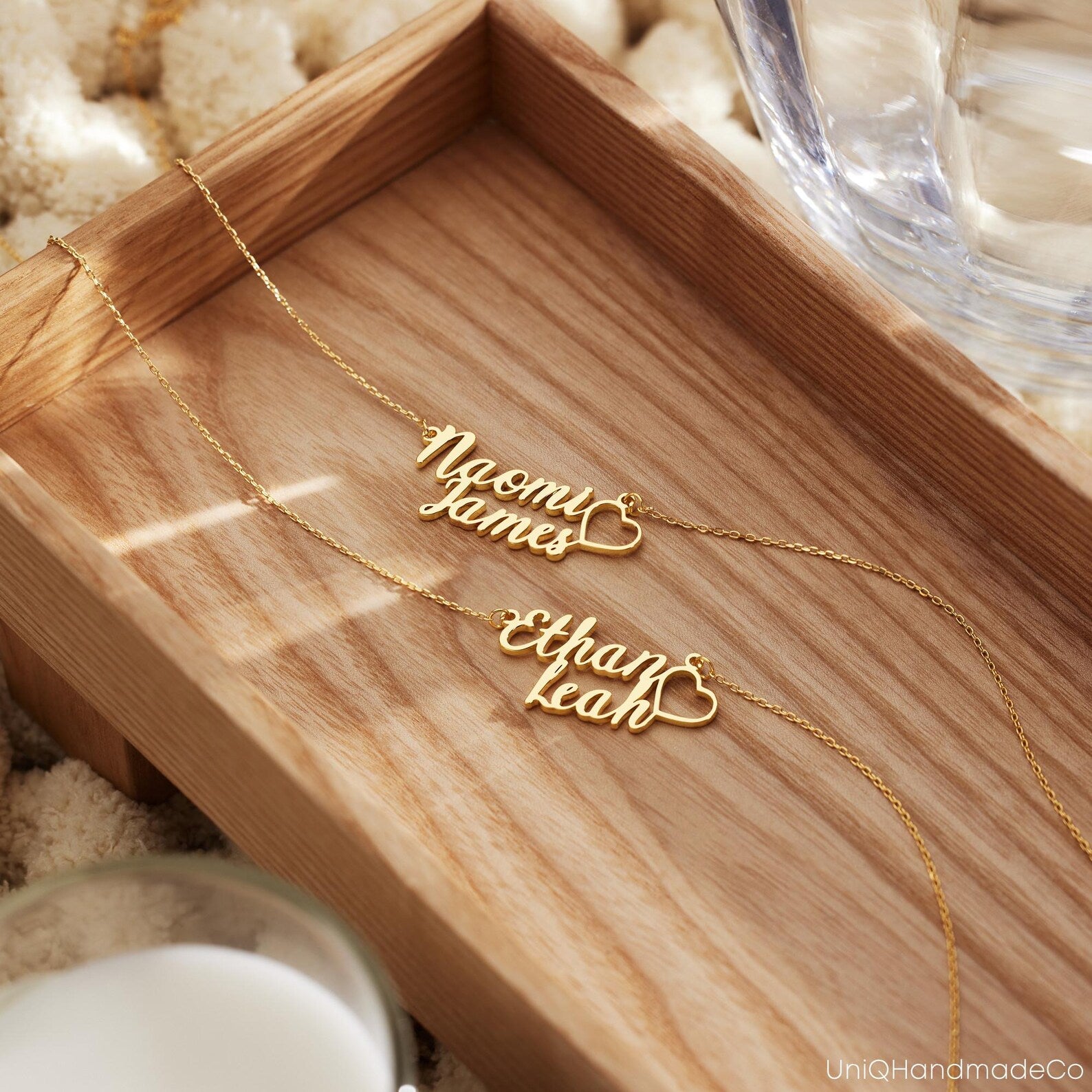 Tied Hearts Dual Name Pendant