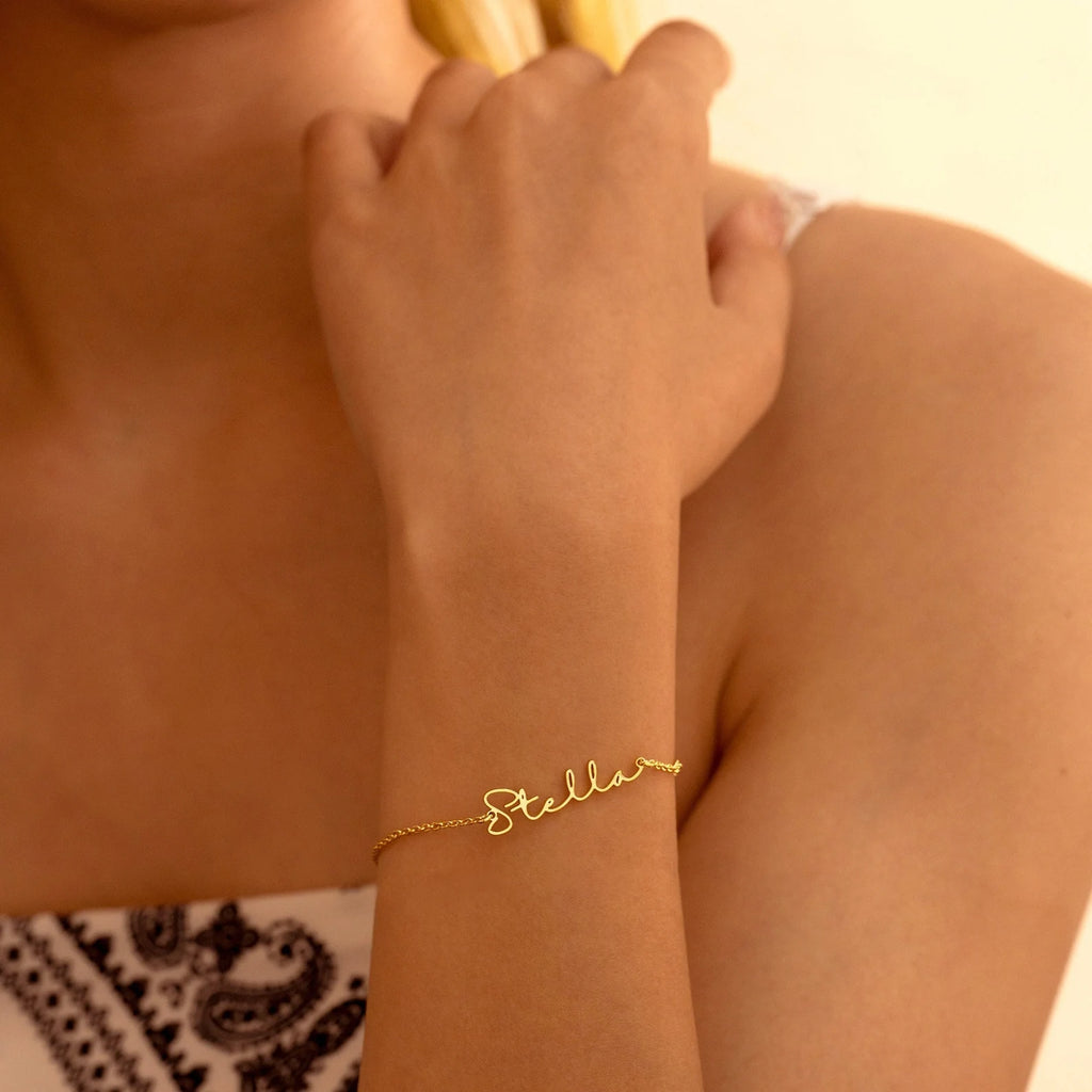 Dainty Script Name Bracelet