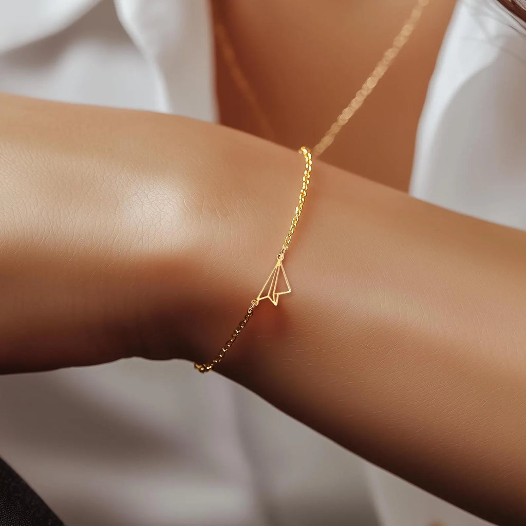 Wanderlust Paper Plane Bracelet