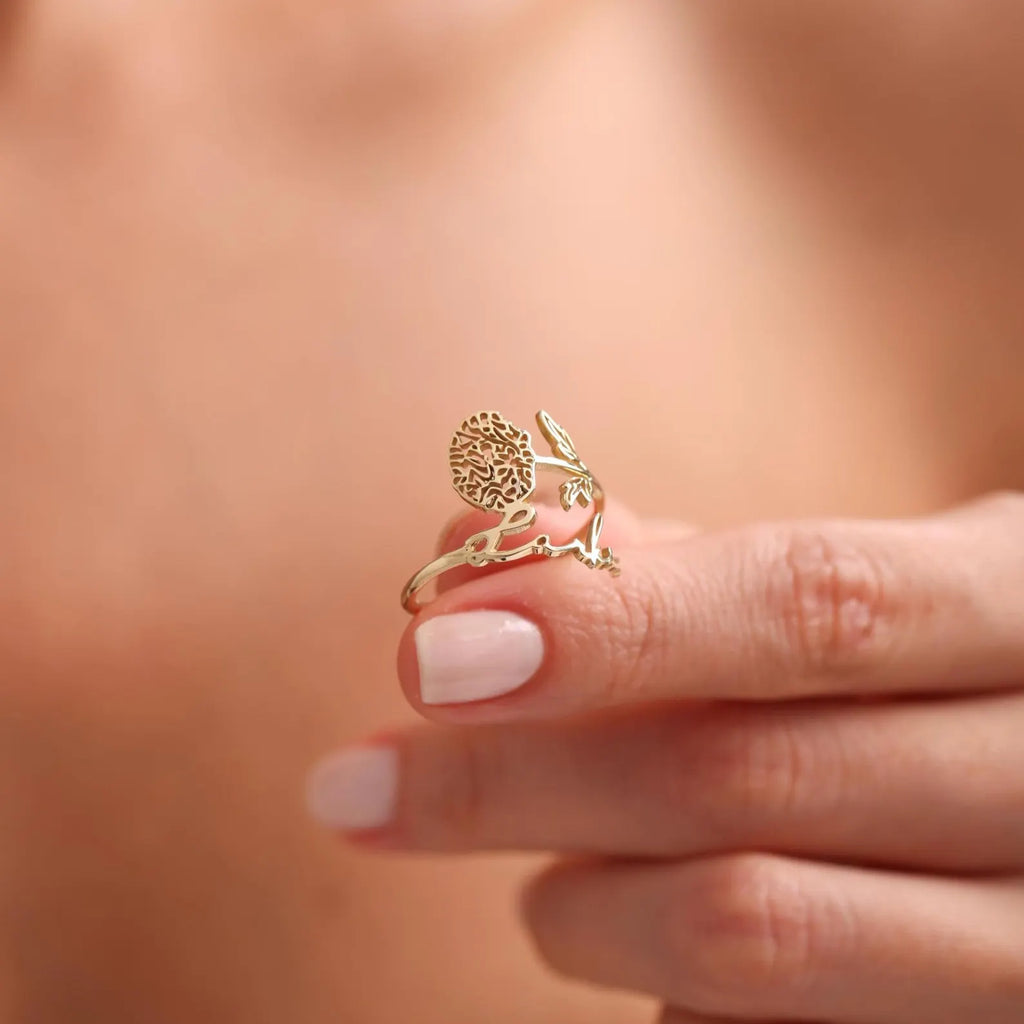 Floral Muse Name Ring