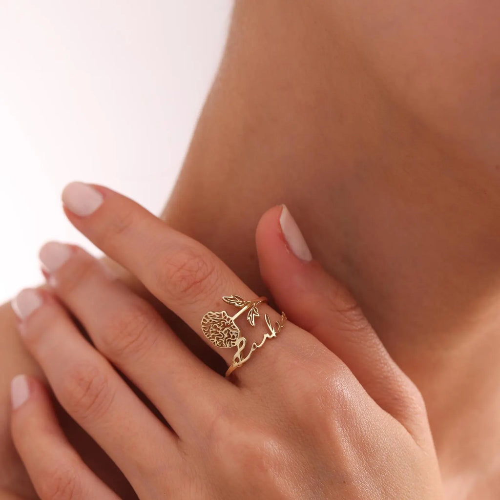 Floral Muse Name Ring
