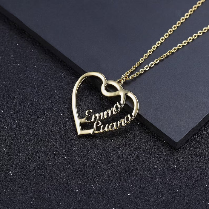 Double Bond Heart Necklace