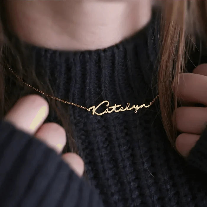 Handwritten Style Custom Necklace